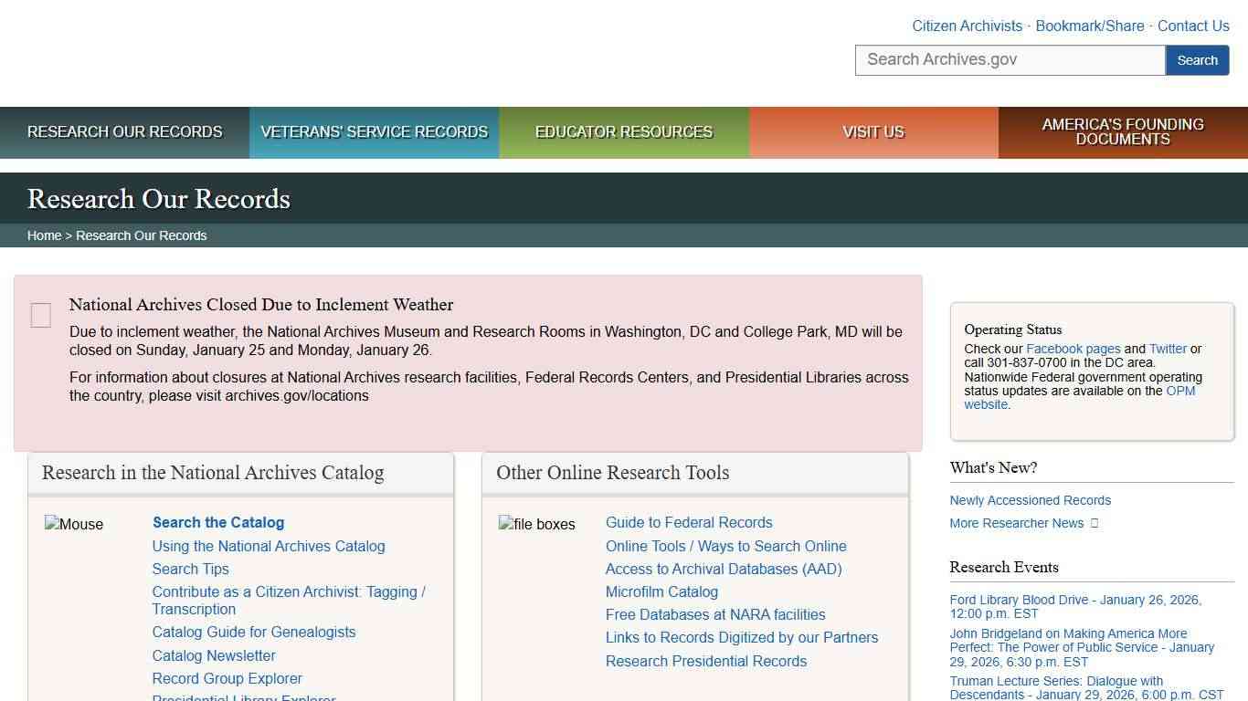 Research Our Records National Archives